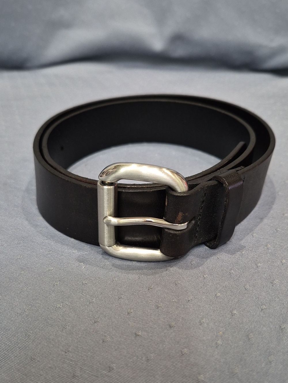 Banana Republic Black Leather Belt with Silver Buckle Mens S Casual Classic